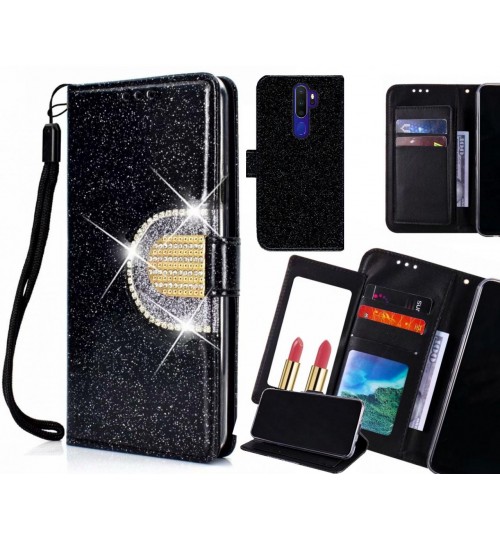 Oppo A9 2020 Case Glaring Wallet Leather Case With Mirror