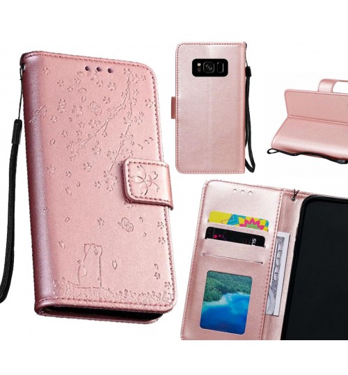 Galaxy S8 Case Embossed Wallet Leather Case - Rose Gold