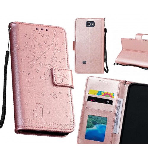 Galaxy Note 2 Case Embossed Wallet Leather Case - Rose Gold