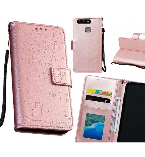 Huawei P9 Case Embossed Wallet Leather Case