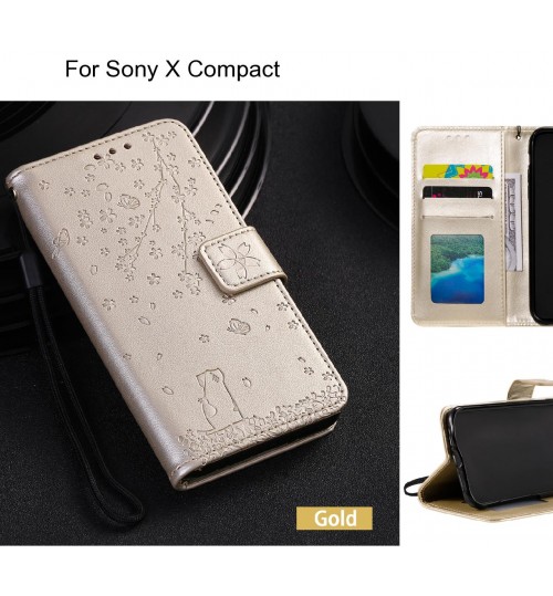 Sony X Compact Case Embossed Wallet Leather Case