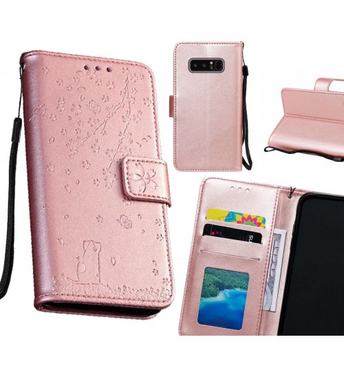 Galaxy Note 8 Case Embossed Wallet Leather Case