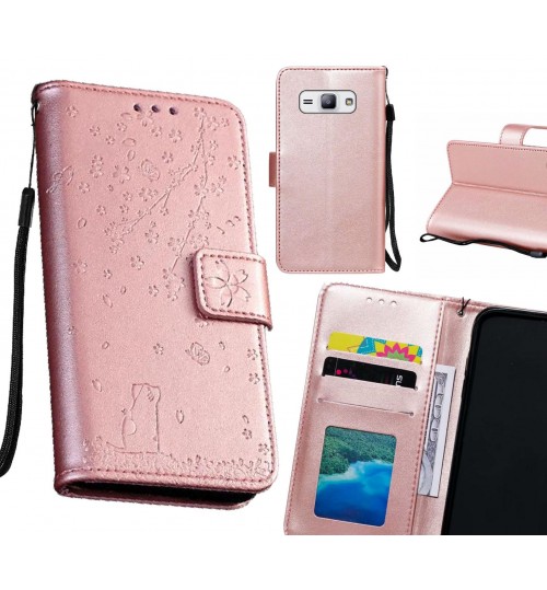 Galaxy J1 Ace Case Embossed Wallet Leather Case