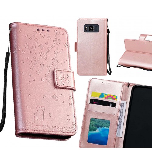 Galaxy S8 Active Case Embossed Wallet Leather Case