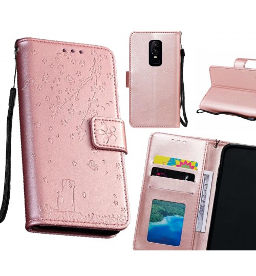 OnePlus 6 Case Embossed Wallet Leather Case