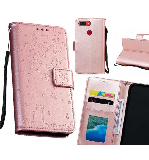 Oppo R15 Pro Case Embossed Wallet Leather Case - Rose Gold