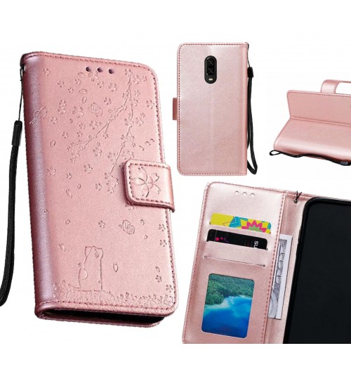 OnePlus 6T Case Embossed Wallet Leather Case