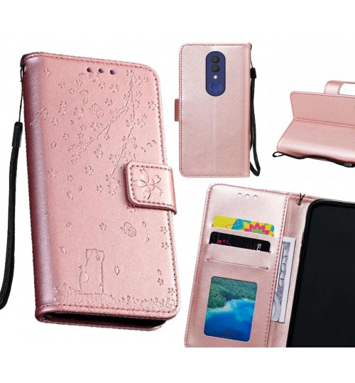 Alcatel 1x Case Embossed Wallet Leather Case - Rose Gold