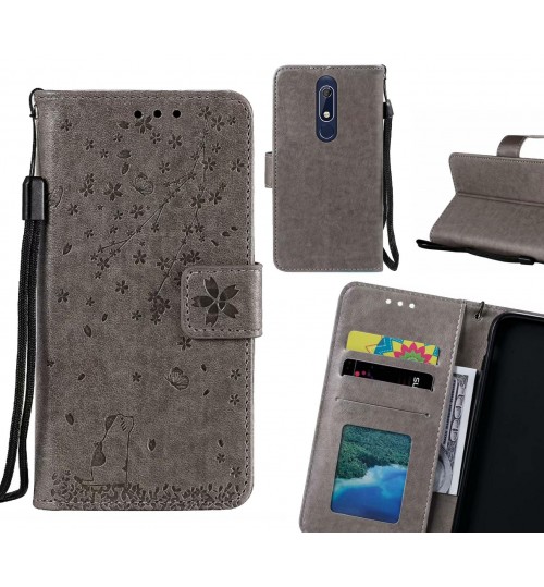 Nokia 5.1 Case Embossed Wallet Leather Case