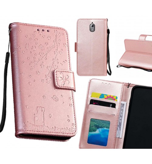 Nokia 3.1 Case Embossed Wallet Leather Case