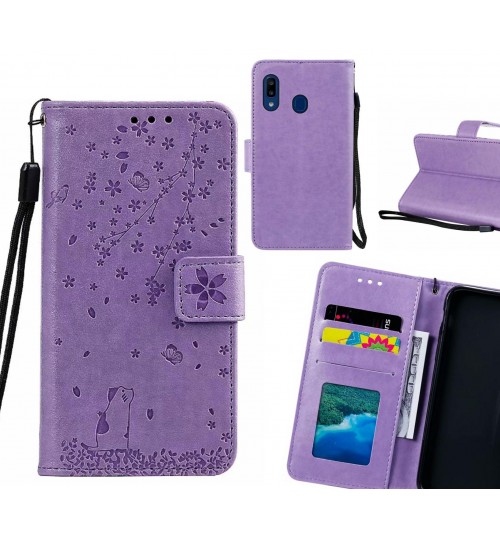Samsung Galaxy A20 Case Embossed Wallet Leather Case
