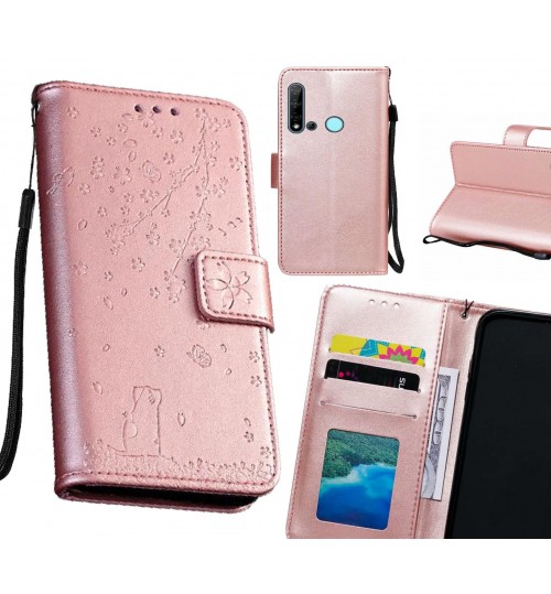 Huawei nova 5i Case Embossed Wallet Leather Case