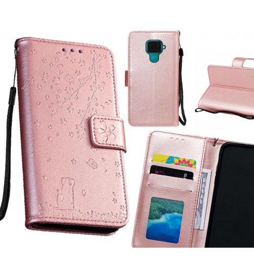 Huawei Nova 5i Pro Case Embossed Wallet Leather Case - Rose Gold