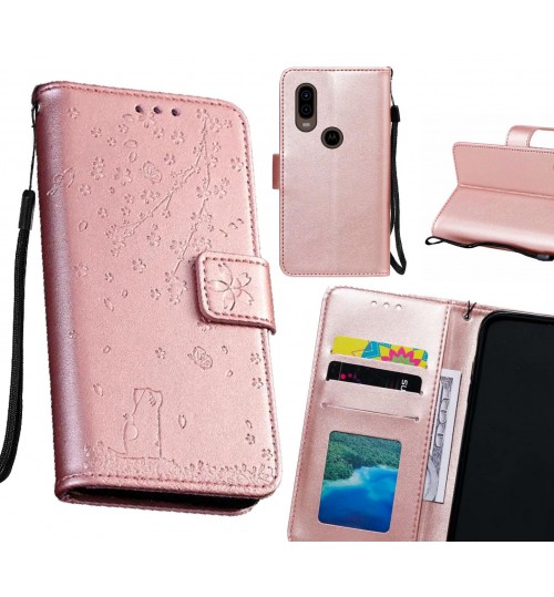 MOTO P40 Case Embossed Wallet Leather Case