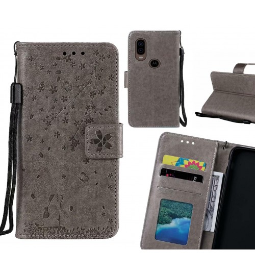 MOTO P40 Case Embossed Wallet Leather Case
