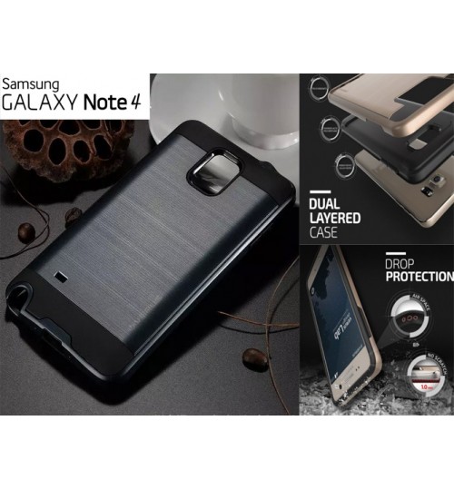 Galaxy Note 4 impact proof hybrid case brushed