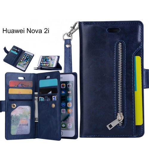 Huawei Nova 2i Case Wallet Leather Case With Zip - Blue