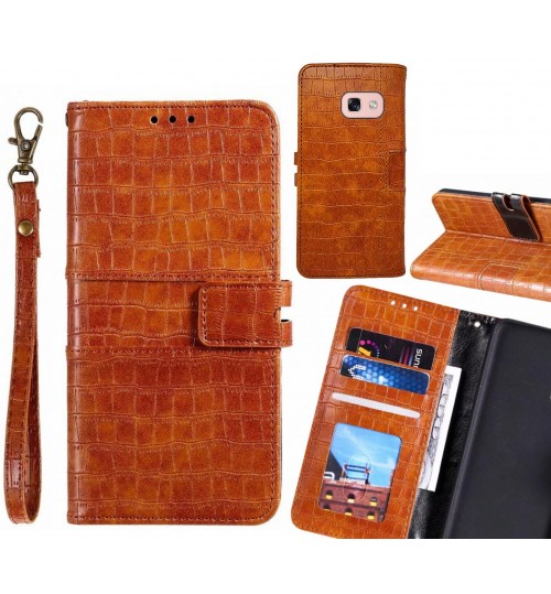 Galaxy A3 2017 Case Croco Wallet Leather Case - Brown