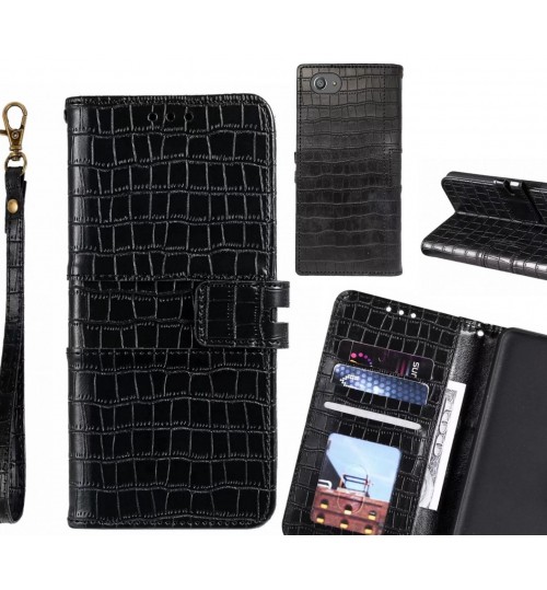 Sony Z5 COMPACT case croco wallet Leather case