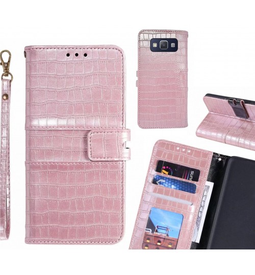 Galaxy A5 Case Croco Wallet Leather Case - Pink