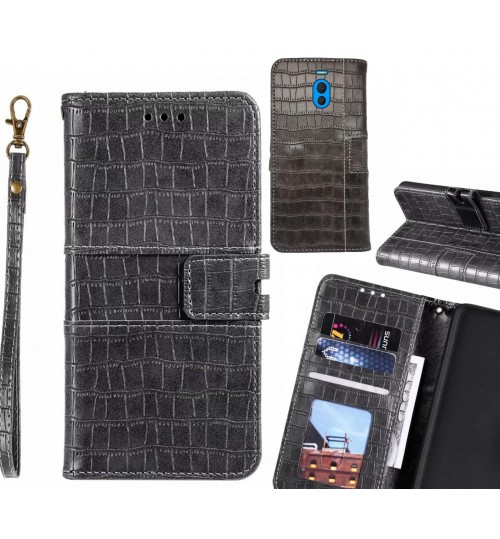 Meizu M6 Note Case Croco Wallet Leather Case - Grey