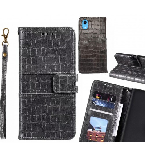 iPhone XR case croco wallet Leather case