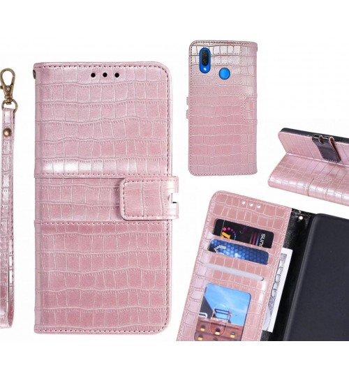 Huawei Nova 3i Case Croco Wallet Leather Case - Pink