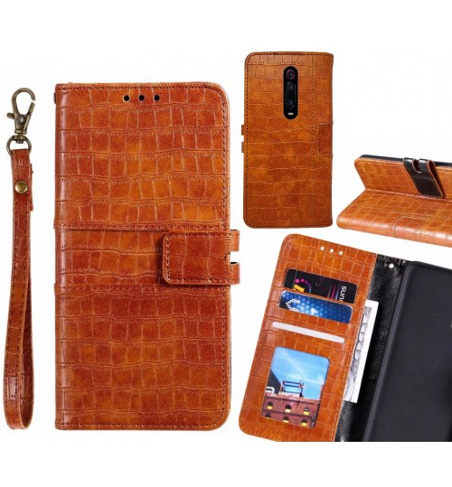 Xiaomi Redmi K20 Case Croco Wallet Leather Case - Brown