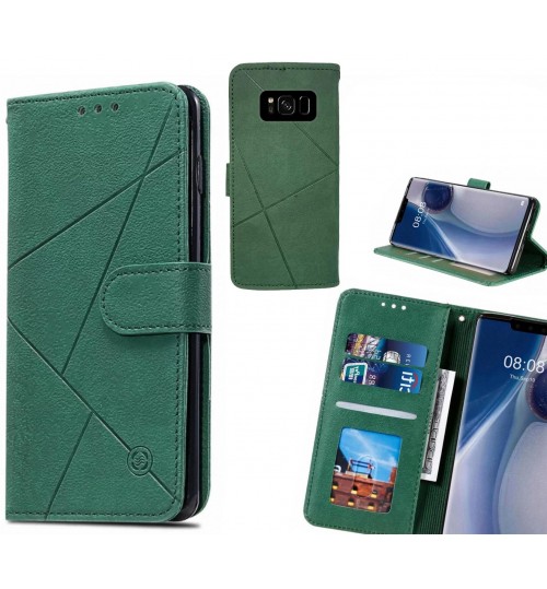 Galaxy S8 Case Fine Leather Wallet Case - Green