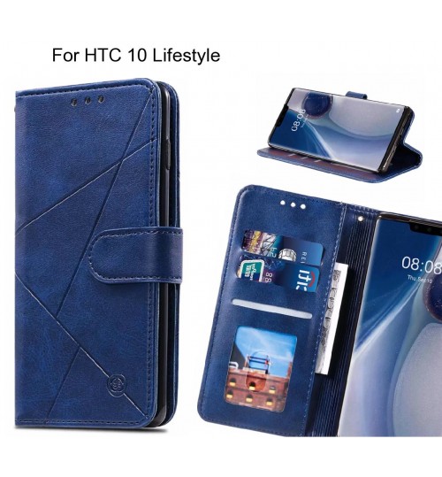 Htc 10 Lifestyle Case Fine Leather Wallet Case - Blue