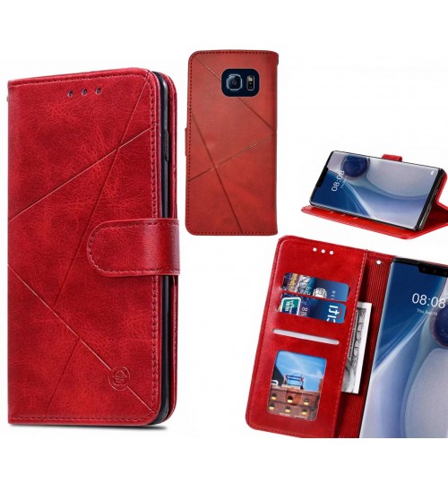 Galaxy S6 Case Fine Leather Wallet Case - Red