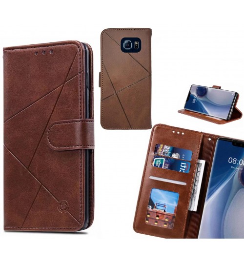 Galaxy S6 Case Fine Leather Wallet Case - Brown