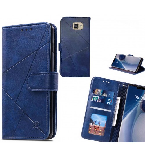 Galaxy A5 2016 Case Fine Leather Wallet Case - Blue