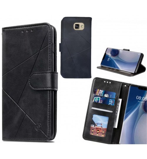 Galaxy A5 2016 Case Fine Leather Wallet Case - Black