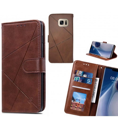 Galaxy S7 Case Fine Leather Wallet Case - Brown