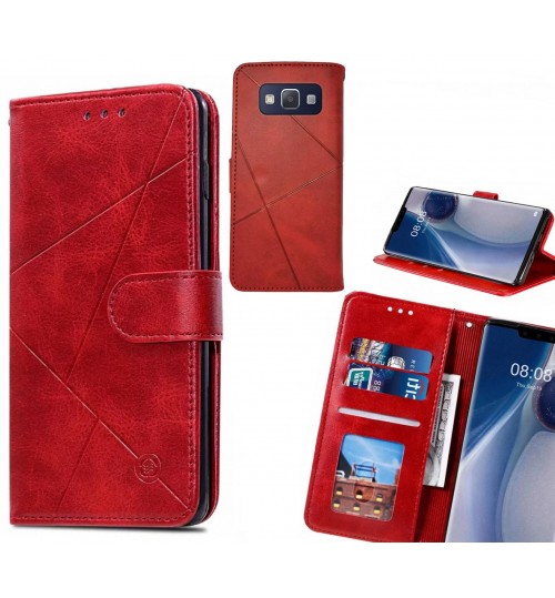 Galaxy A5 Case Fine Leather Wallet Case - Red