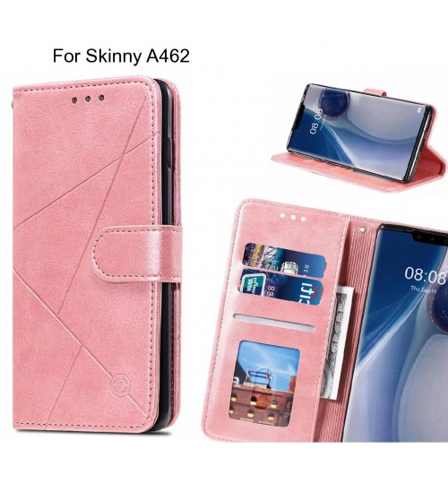 Skinny A462 Case Fine Leather Wallet Case - Pink