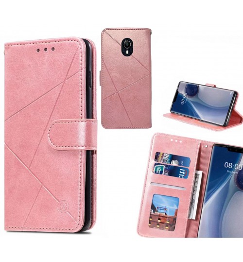 Vodafone N9 Lite Case Fine Leather Wallet Case - Pink