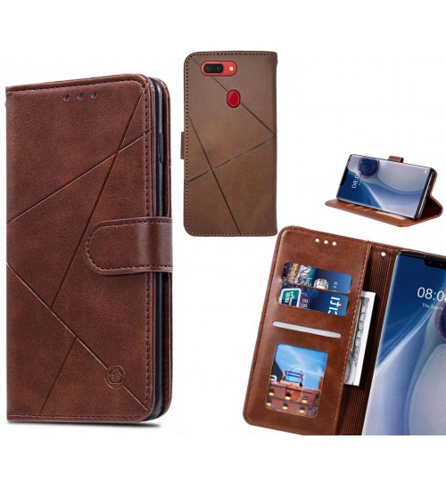 Oppo R15 Pro Case Fine Leather Wallet Case - Brown