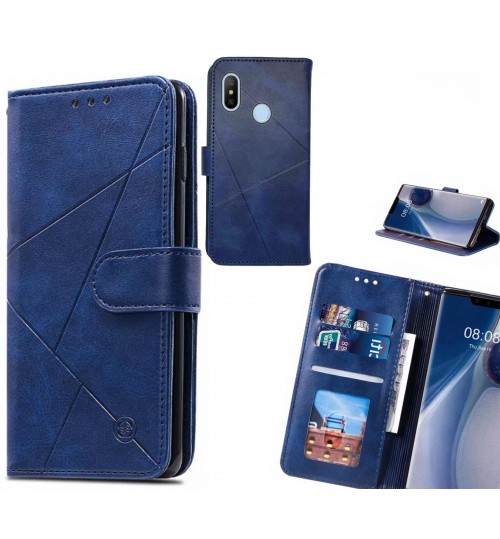Xiaomi Mi A2 Case Fine Leather Wallet Case - Blue