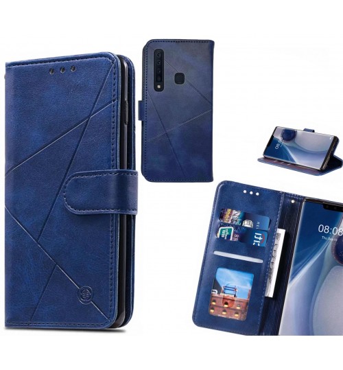 Galaxy A9 2018 Case Fine Leather Wallet Case - Blue