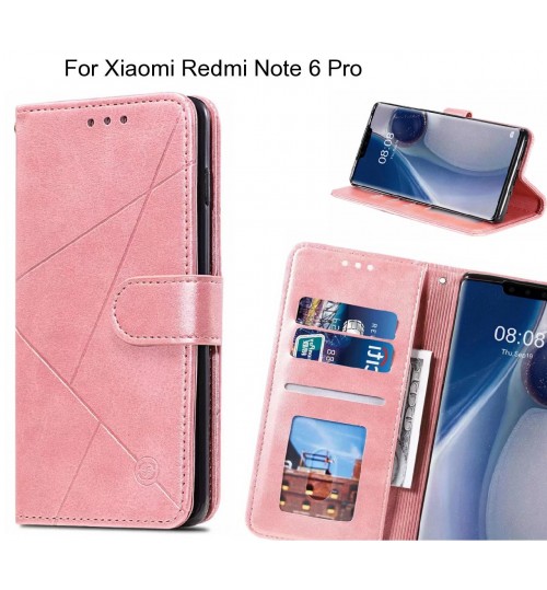 Xiaomi Redmi Note 6 Pro Case Fine Leather Wallet Case - Pink