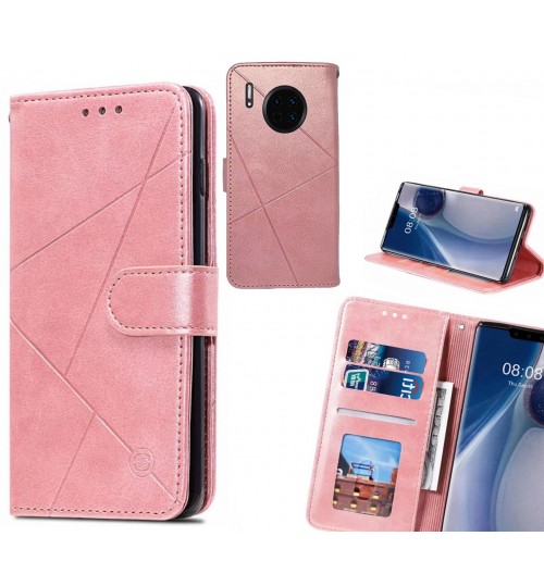 Huawei Mate 30 Case Fine Leather Wallet Case - Pink