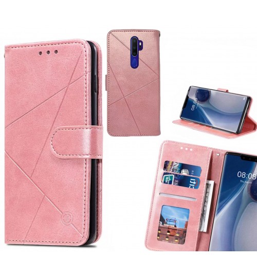 Oppo A9 2020 Case Fine Leather Wallet Case - Pink