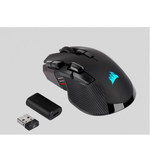 CORSAIR IRONCLAW RGB 18000 DPI WIRELESS RECHARGEABLE OPTICAL GAMING MOUSE