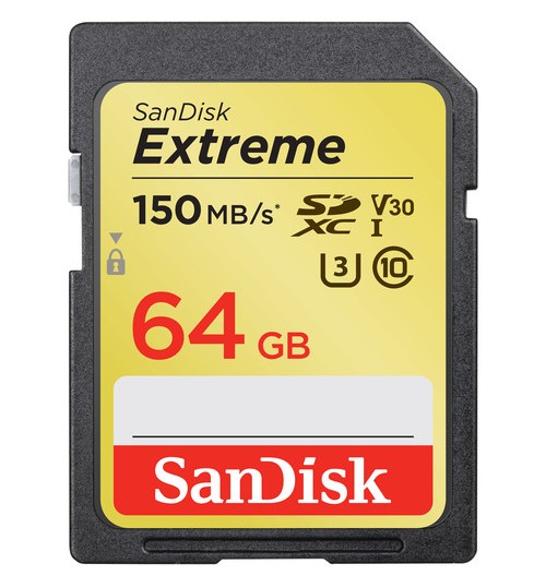 SANDISK EXTREME SDXC SDXV6 64GB V30 U3 C10 UHS-I 150MB/S R 60MB/S W 4X6 LIFETIME LIMITED