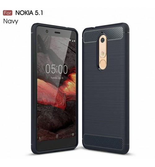 Nokia 5.1 case rugged case with carbon fiber