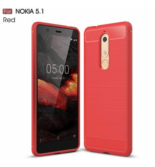 Nokia 5.1 case rugged case with carbon fiber