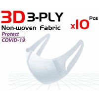 Face Mask 10 pcs 3D Full Protection 3-ply