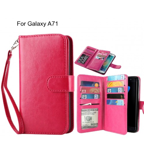 Galaxy A71 Case Multifunction Wallet Leather Case - Hot Pink